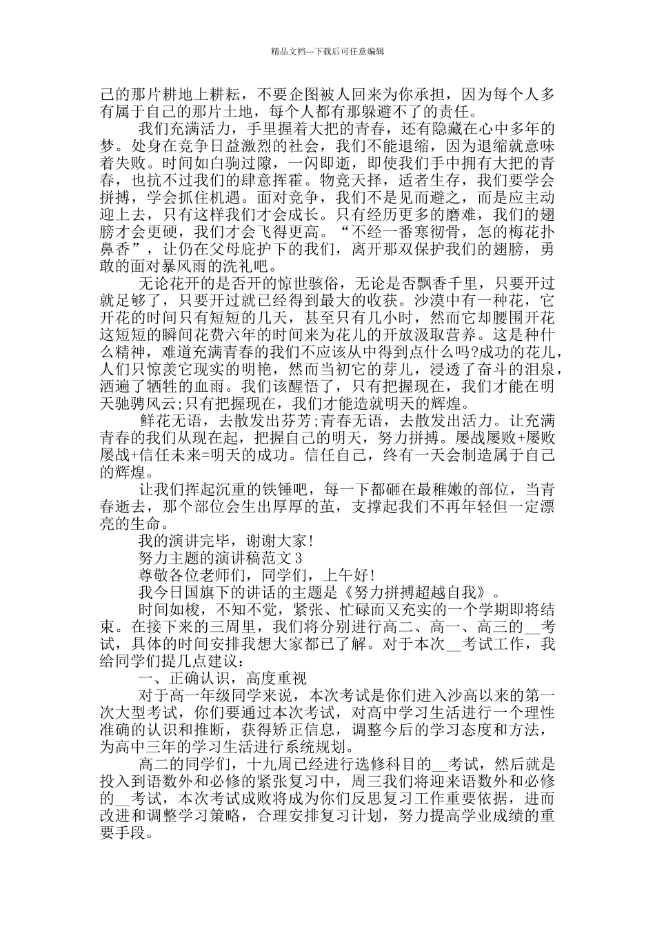 努力主题的演讲稿范文5篇_第2页