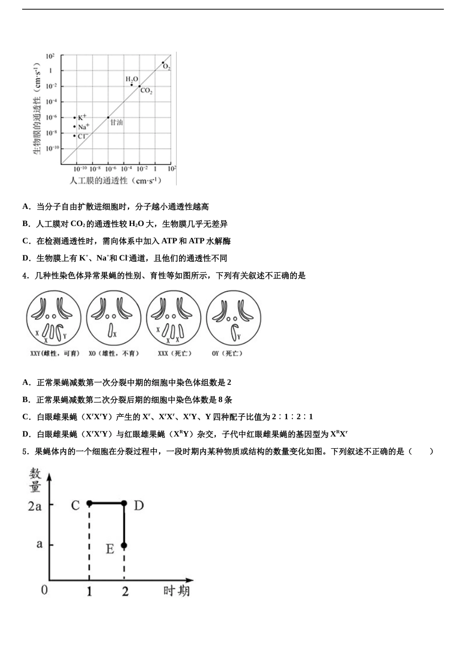 北京一六一中学高三第一次模拟考试生物试卷含解析_第2页