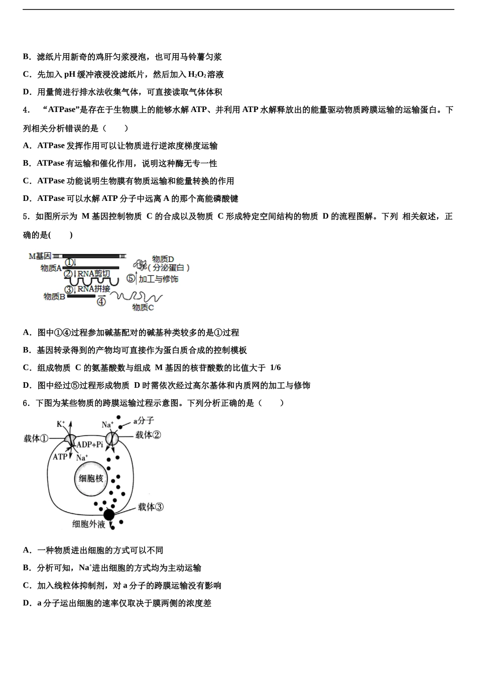 北京八中高三第一次模拟考试生物试卷含解析_第2页