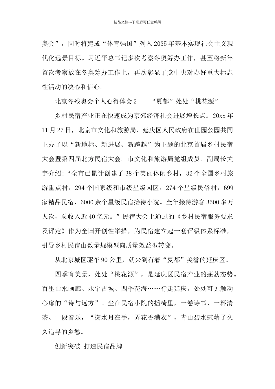 北京冬残奥会个人心得体会合集五篇_第3页
