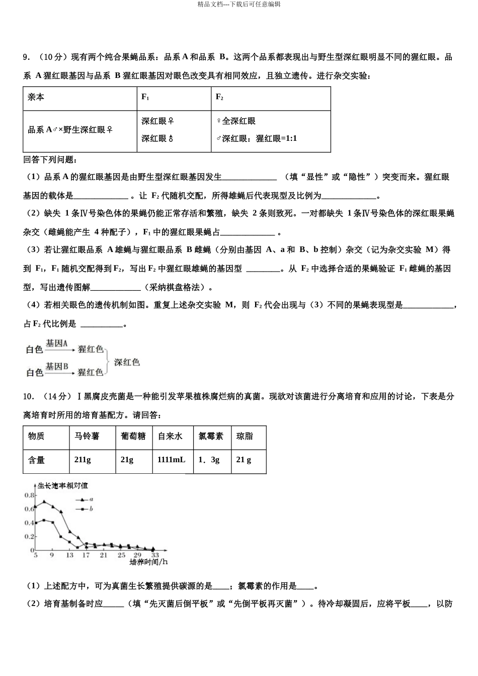 北京市海淀区第二十中学高三冲刺模拟生物试卷含解析_第3页