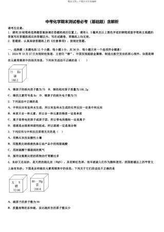 北京朝阳区第十七中学中考化学仿真试卷含解析