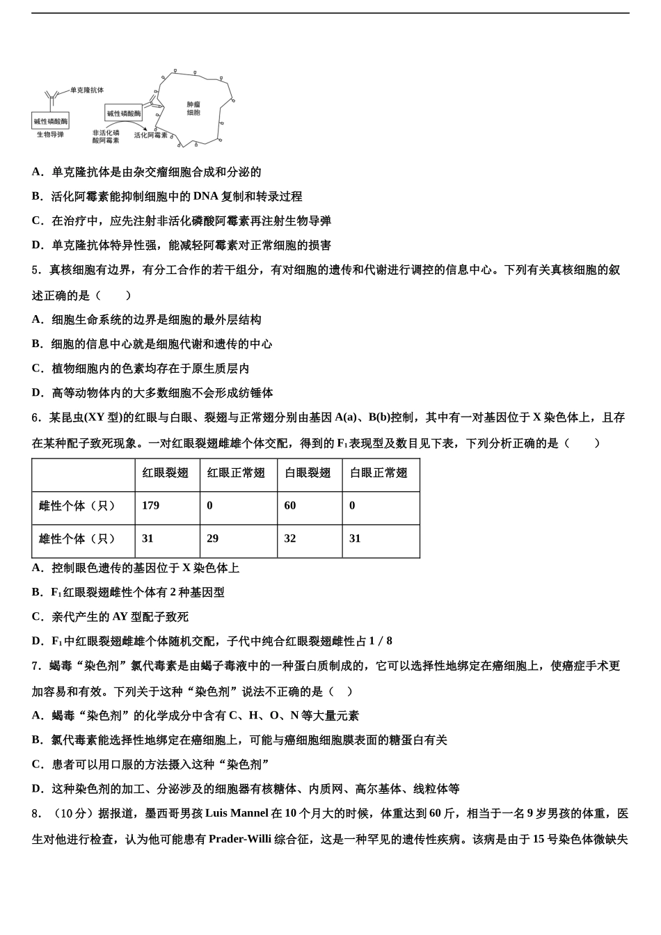 北京石油学院附属中学高三下学期第六次检测生物试卷含解析_第2页