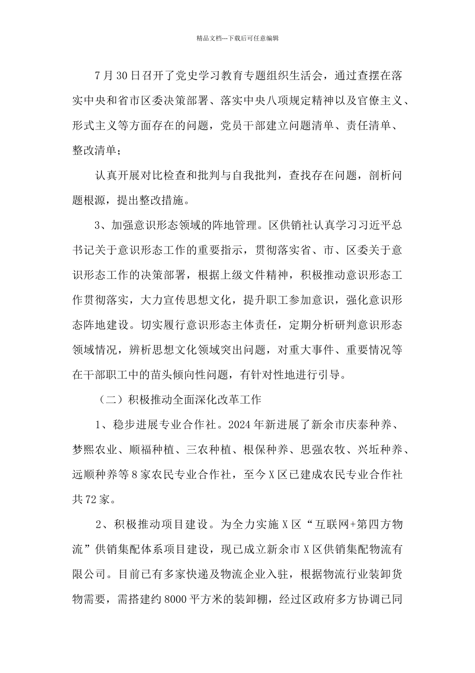 区供销社2024年工作总结_第2页