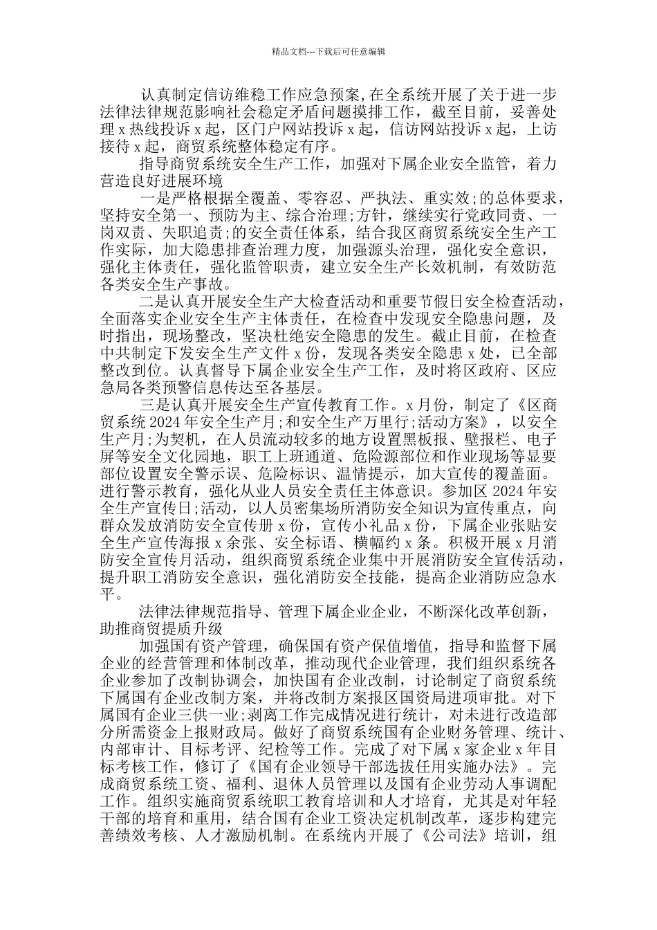 区商贸总公司2024年工作总结及2024年工作计划范文_第2页