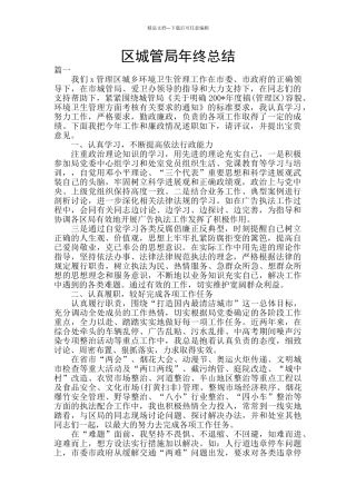 区城管局年终总结