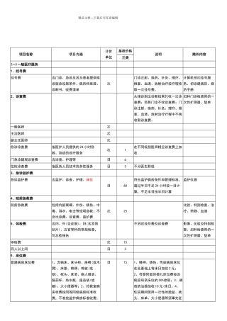 医疗护理费用明细单