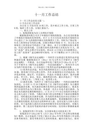 十一月工作总结