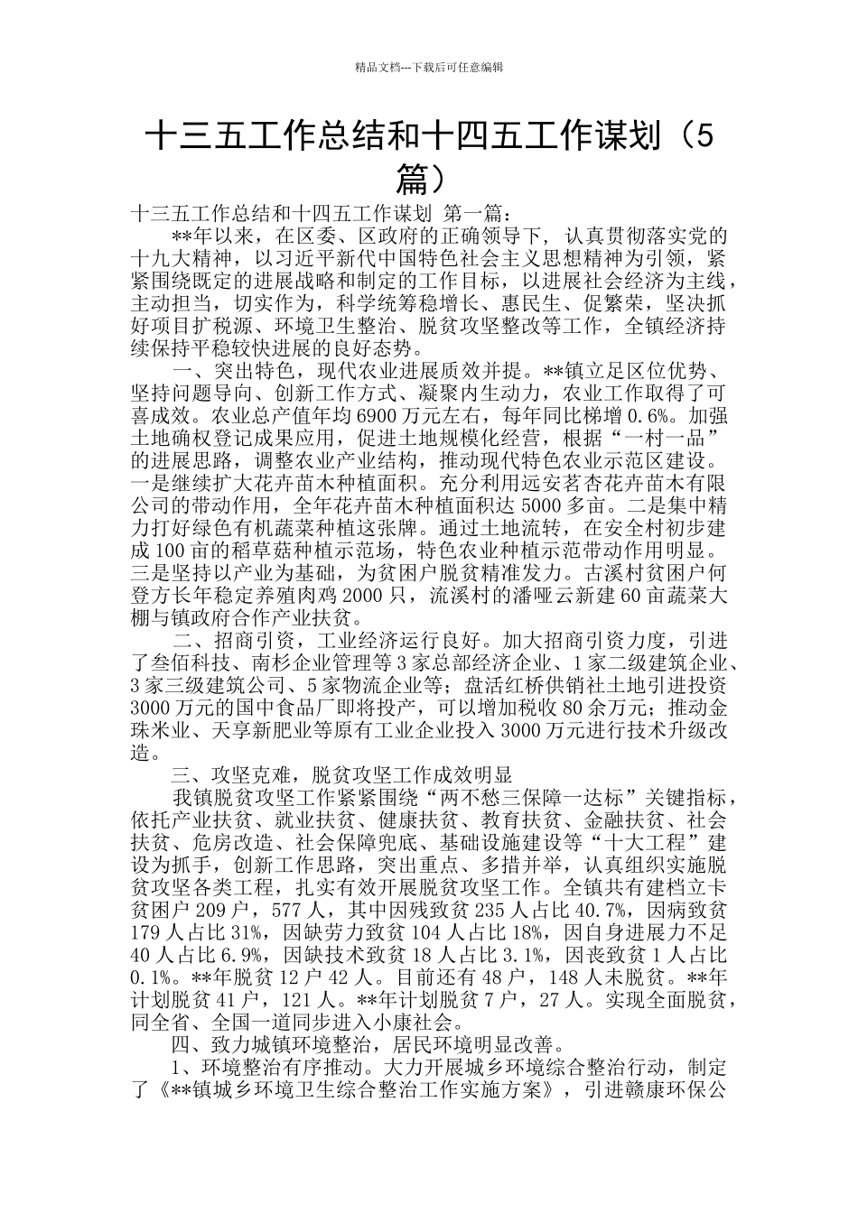 十三五工作总结和十四五工作谋划_第1页