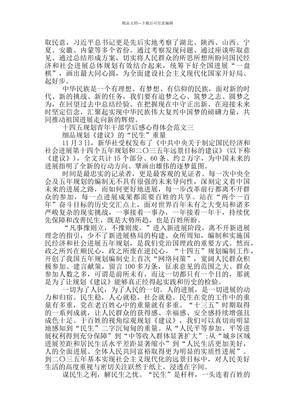 十四五规划青年干部学后感心得5篇_第3页