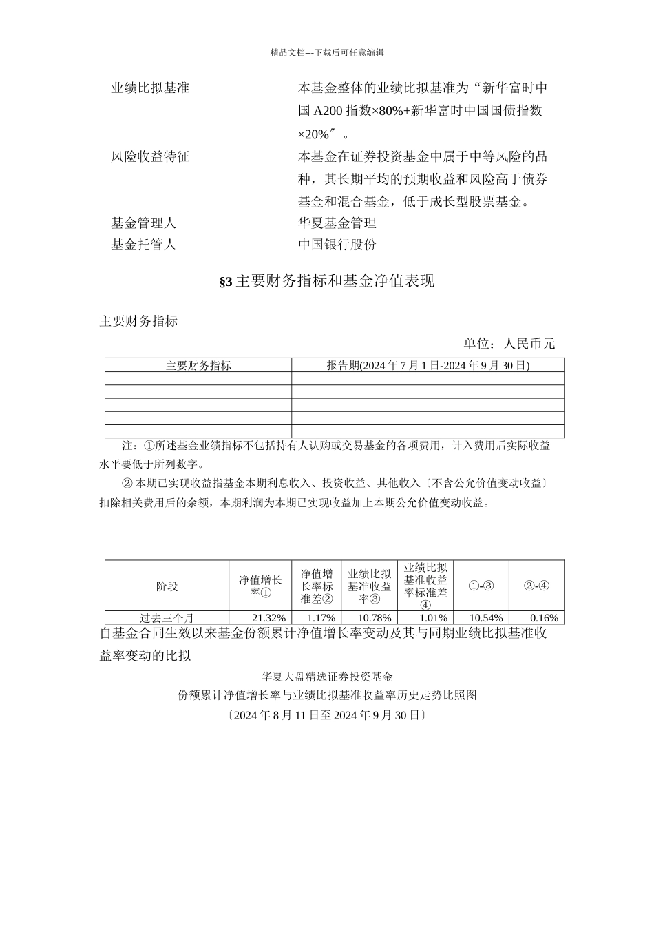 华夏大盘精选证券投资基金季度报告_第3页