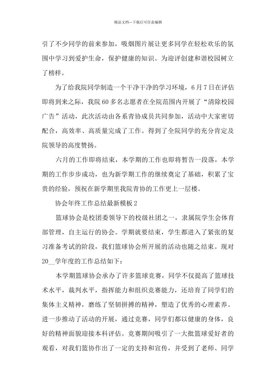 协会年终工作总结模板_第2页