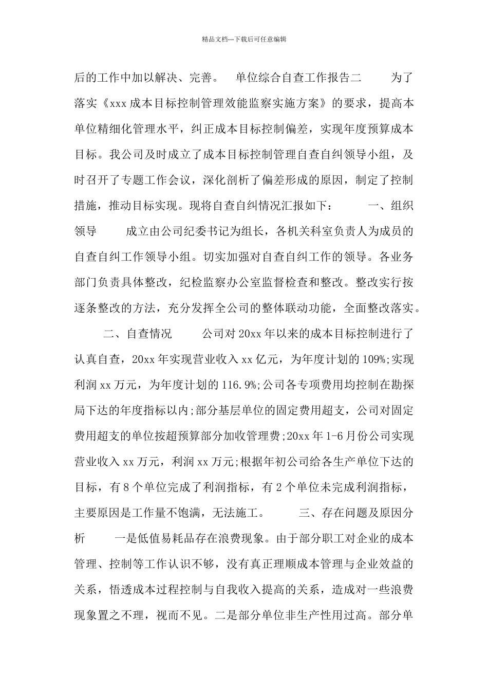 单位综合自查工作报告_第3页