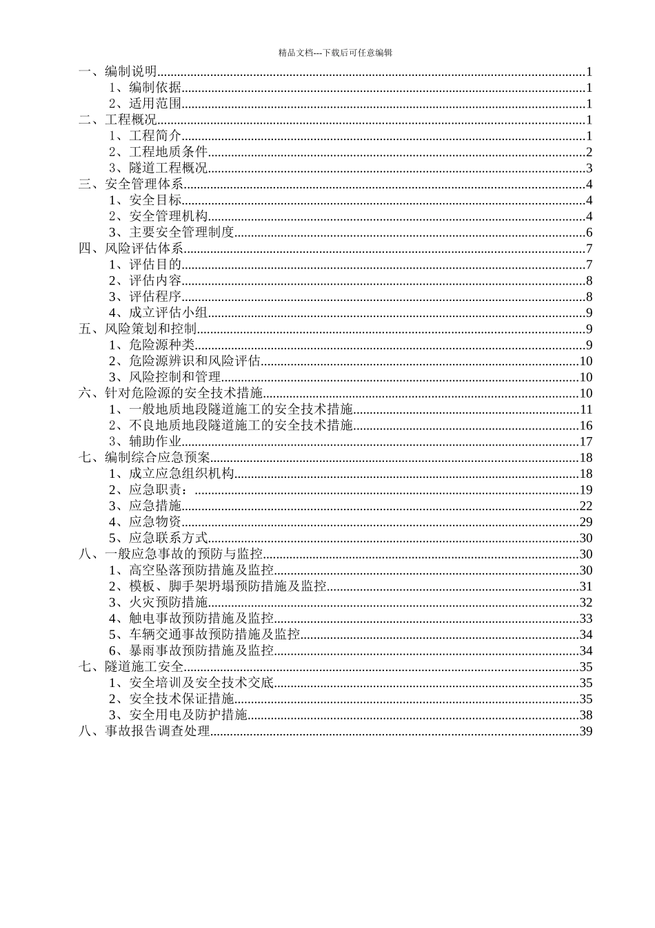 单洞双向行车隧道工程施工专项安全方案42页_第2页