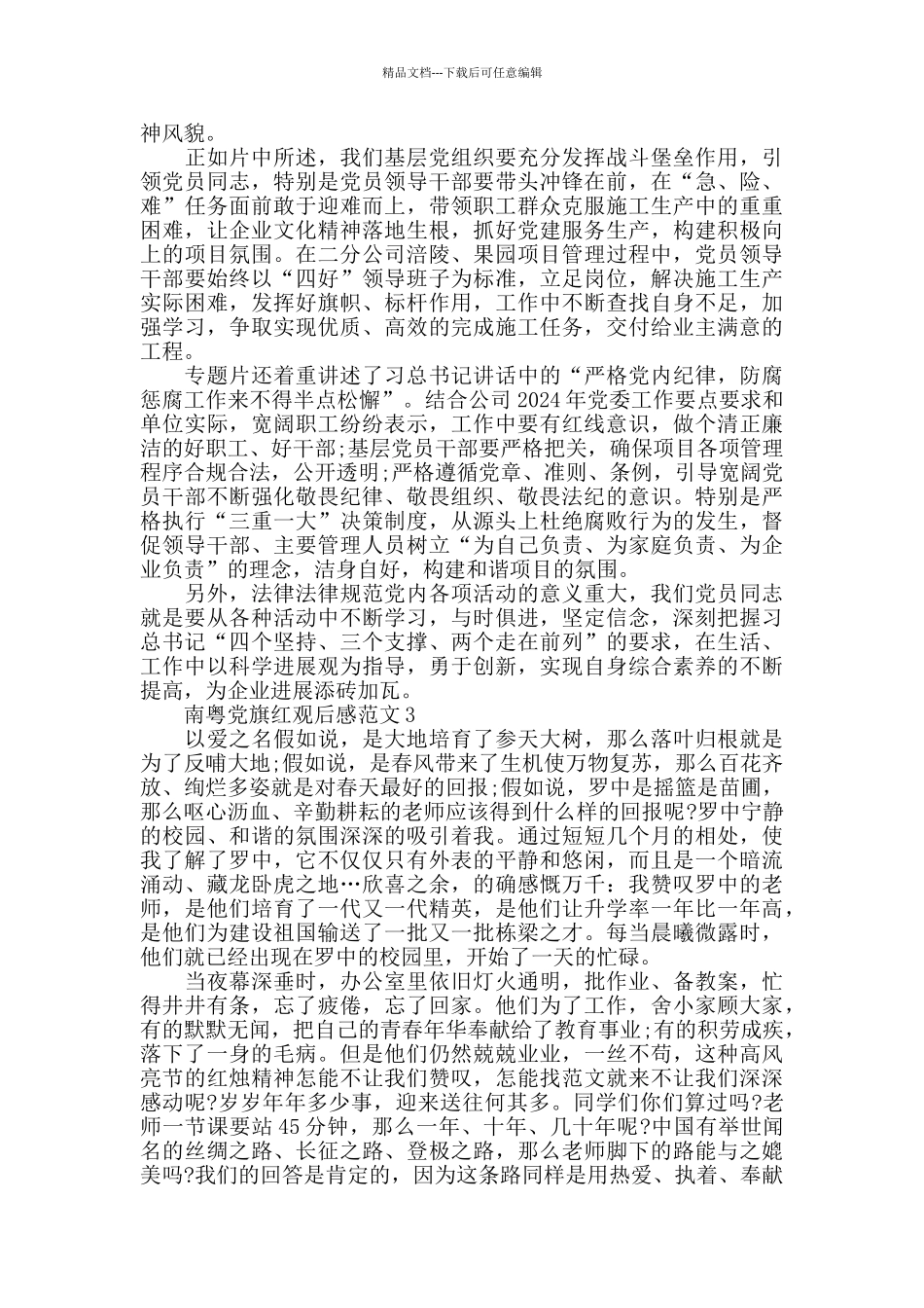 南粤党旗红观后感范文五篇_第2页