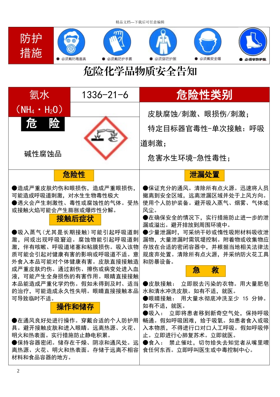 危险化学品安全告知书_第2页