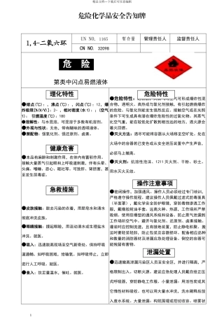 危险化学品安全告知牌(车间)