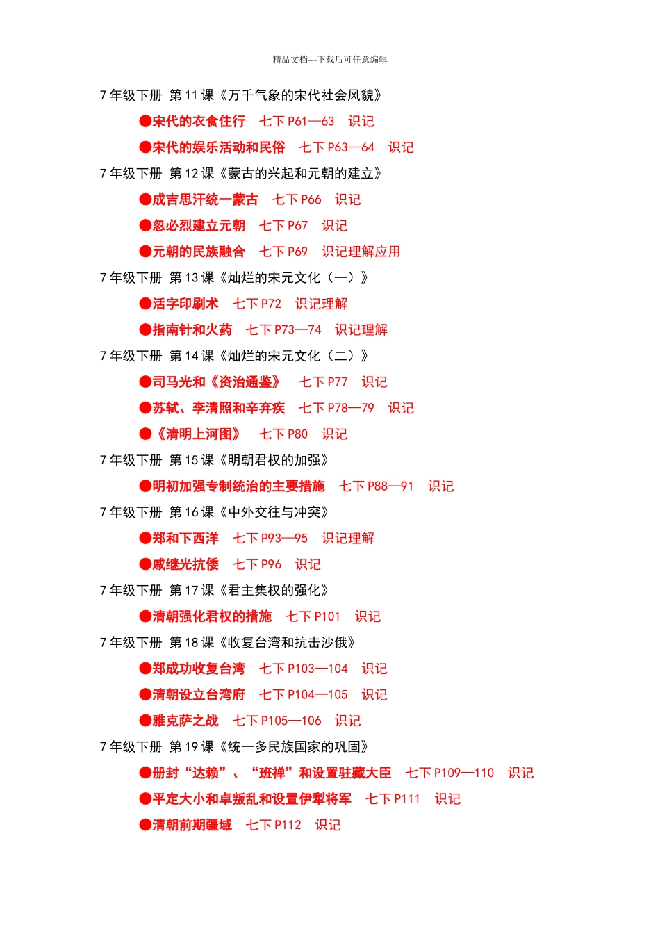 历届中考历史试题分册分考点汇编(7下选择题)_第2页