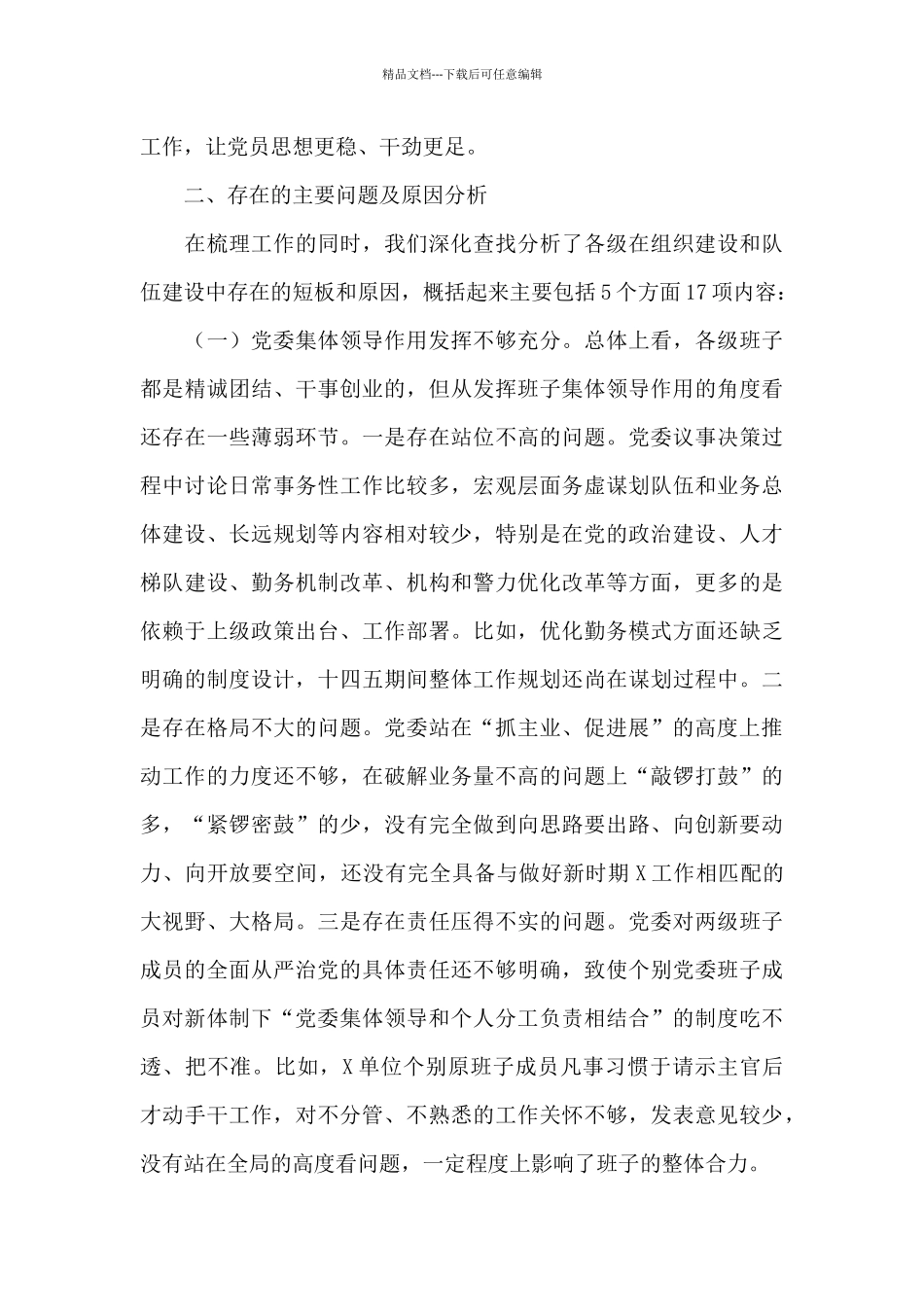 县公安局关于2024年度党委组织人事工作巡察专题汇报范文_第3页