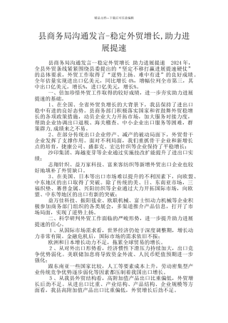 县商务局交流发言
