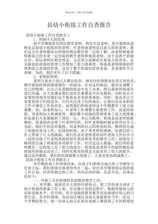 县幼小衔接工作自查报告
