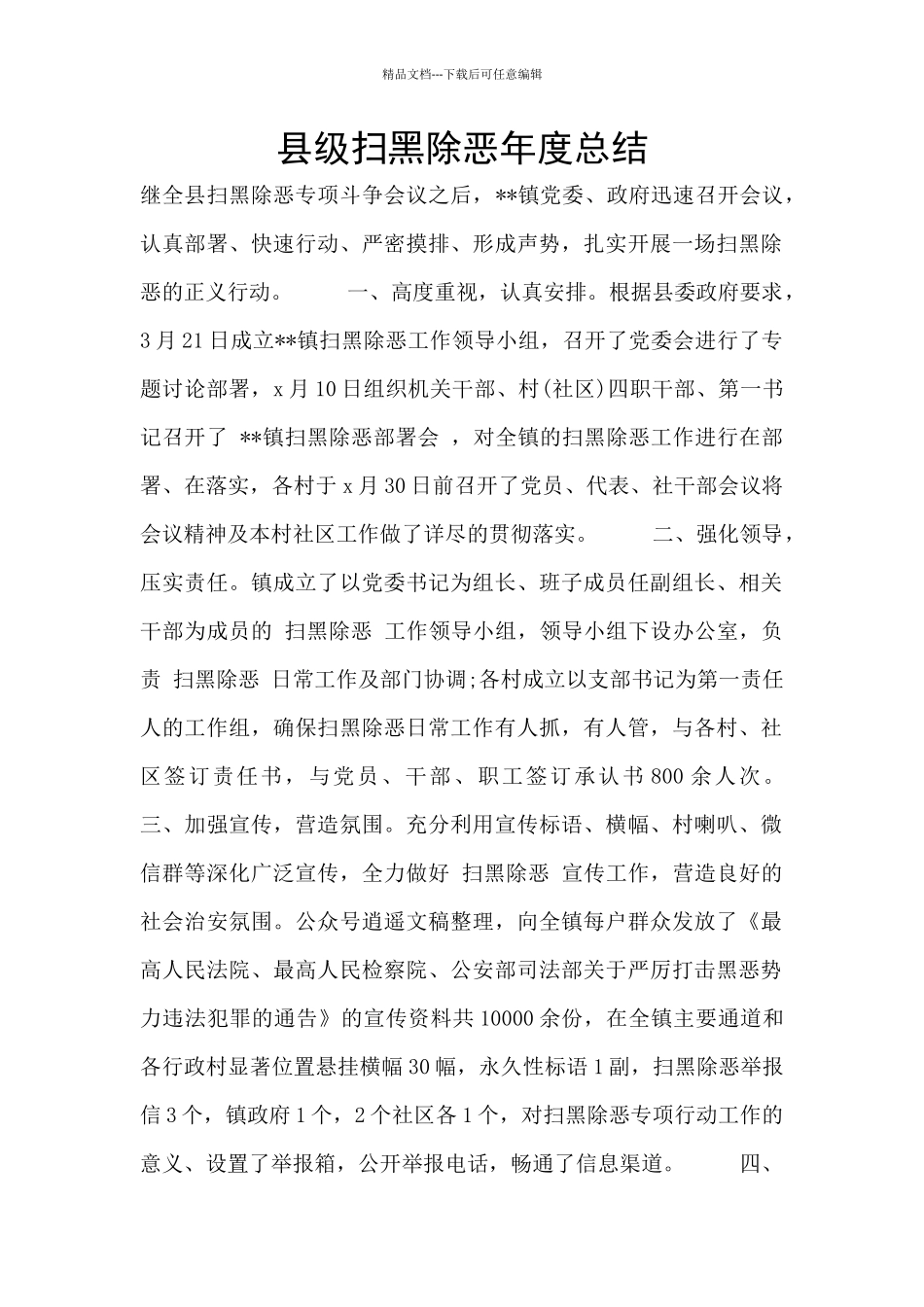 县级扫黑除恶年度总结_第1页