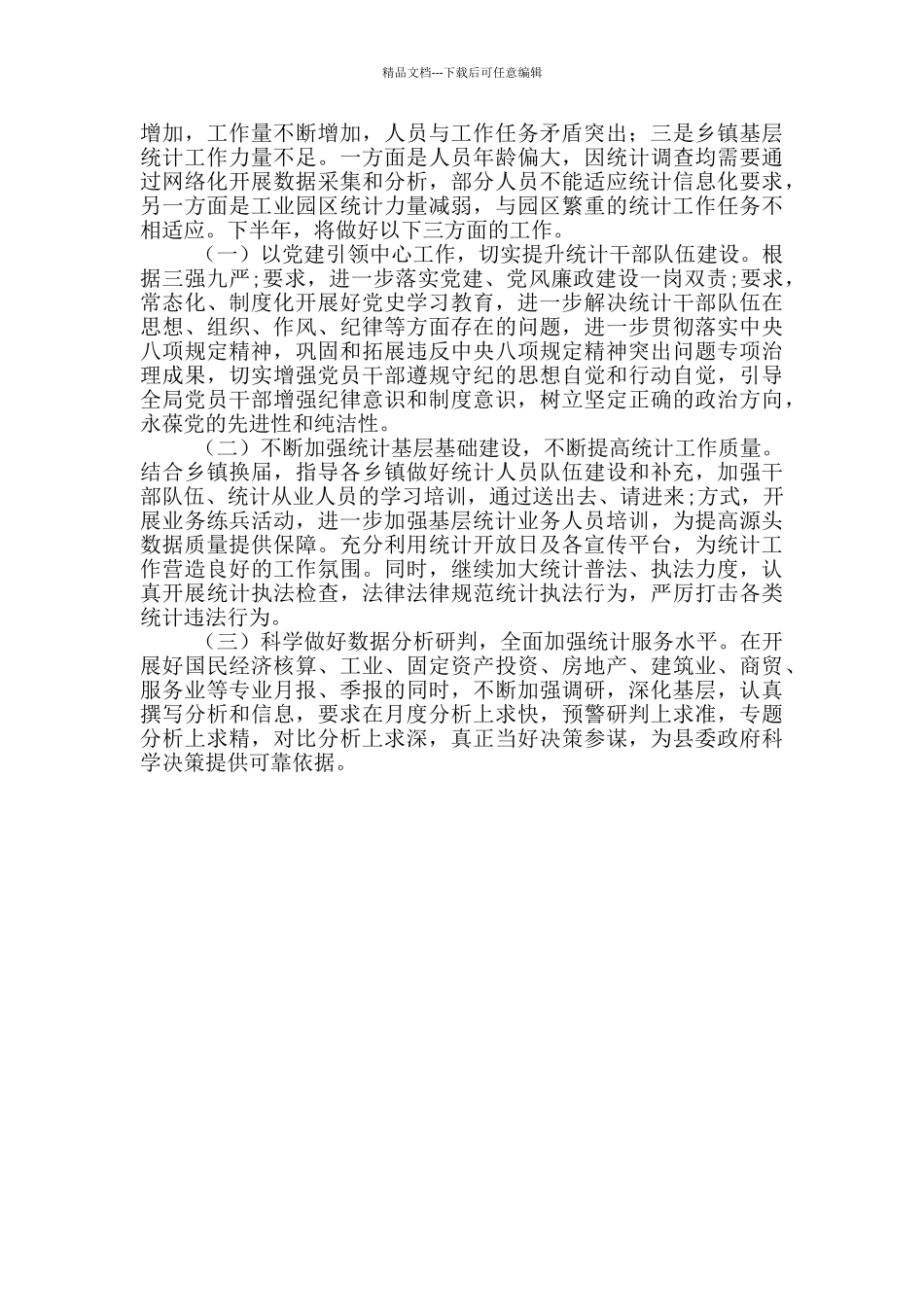 县统计局2024年上半年工作总结暨下半年工作思路_第3页