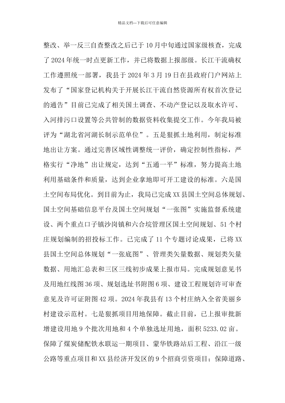 县自然资源和规划局2024年工作总结及2024年工作计划_第2页