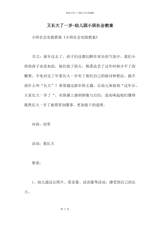 又长大了一岁