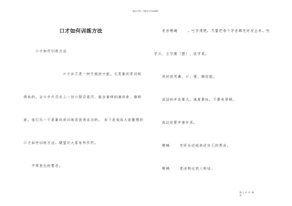 口才如何训练方法