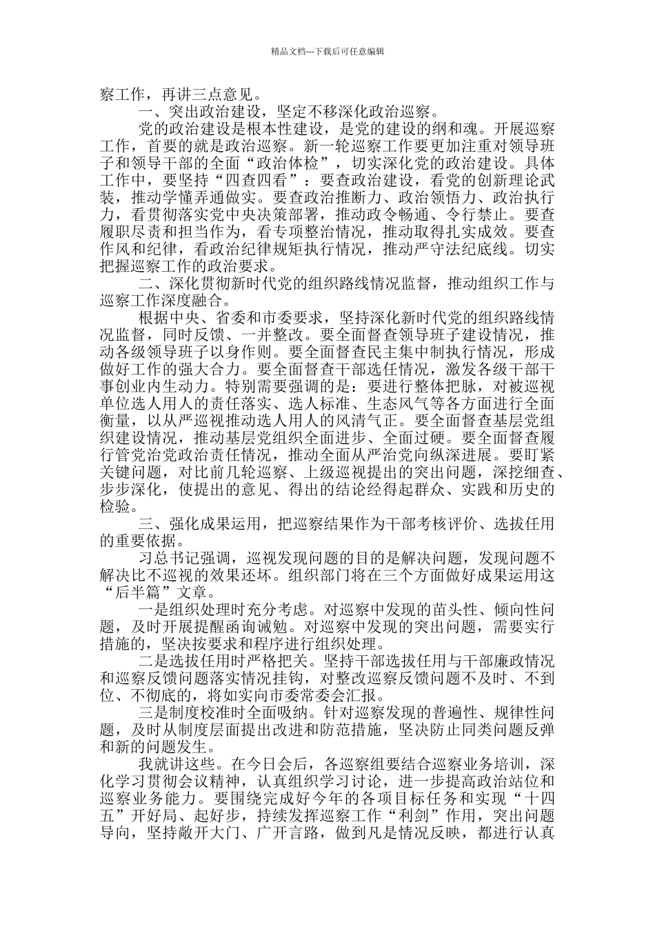 召开2024年全市巡察工作动员部署会议上的发言_第2页