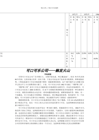 可口可乐的市场调查