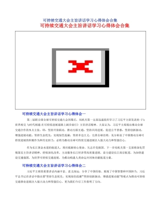 可持续交通大会主旨讲话学习心得体会合集