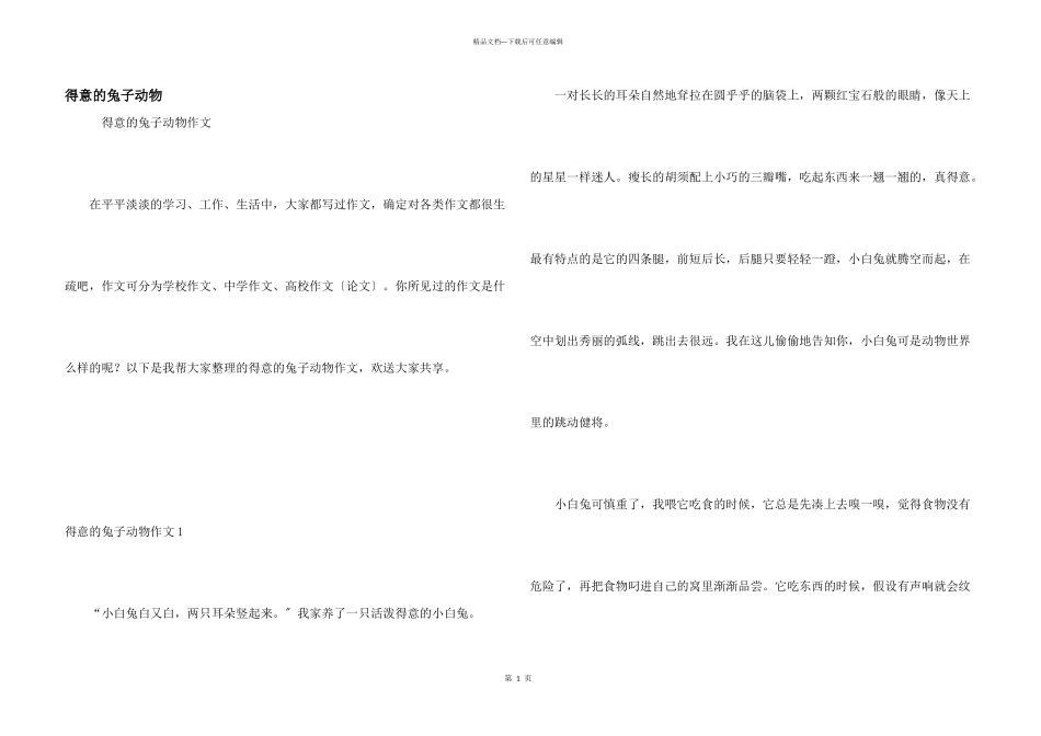 可爱的兔子动物_第1页