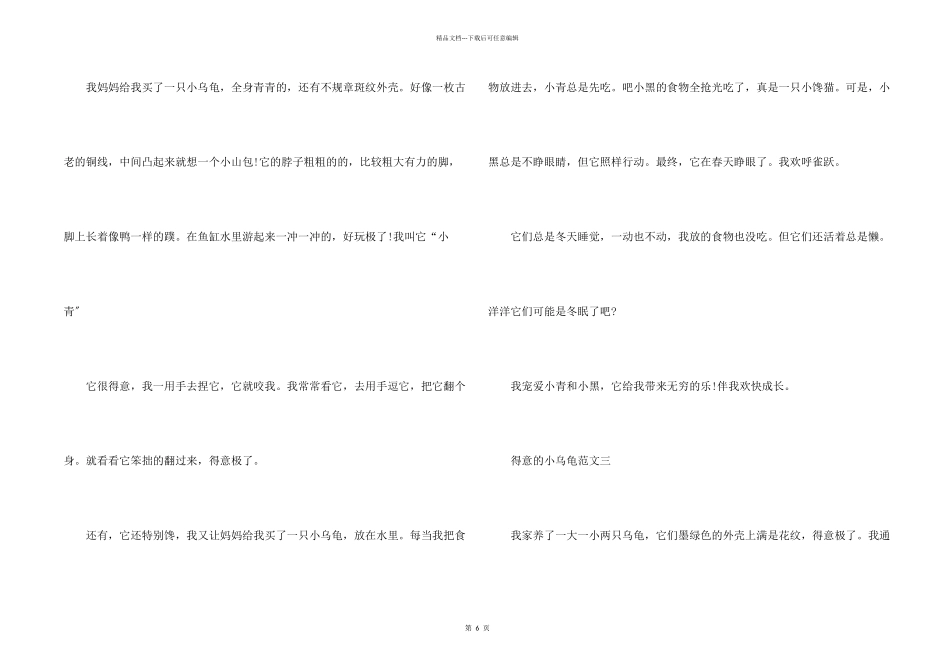 可爱的小乌龟小学10篇_第2页