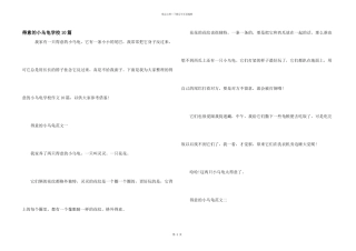 可爱的小乌龟小学10篇