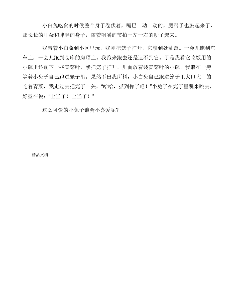 可爱的小白兔小学生作文范文_第3页