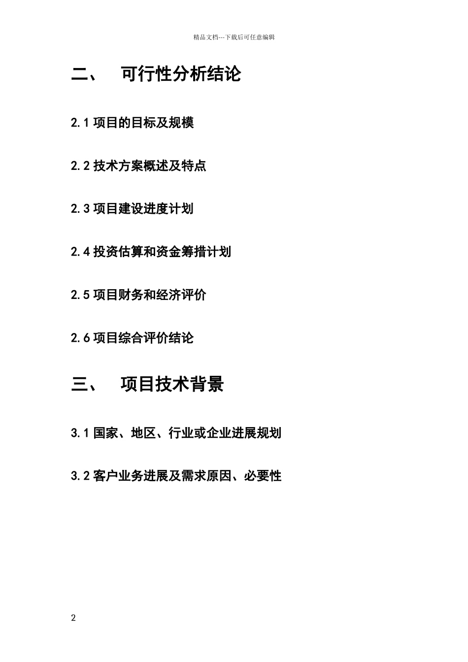 可行性分析报告模板_第2页