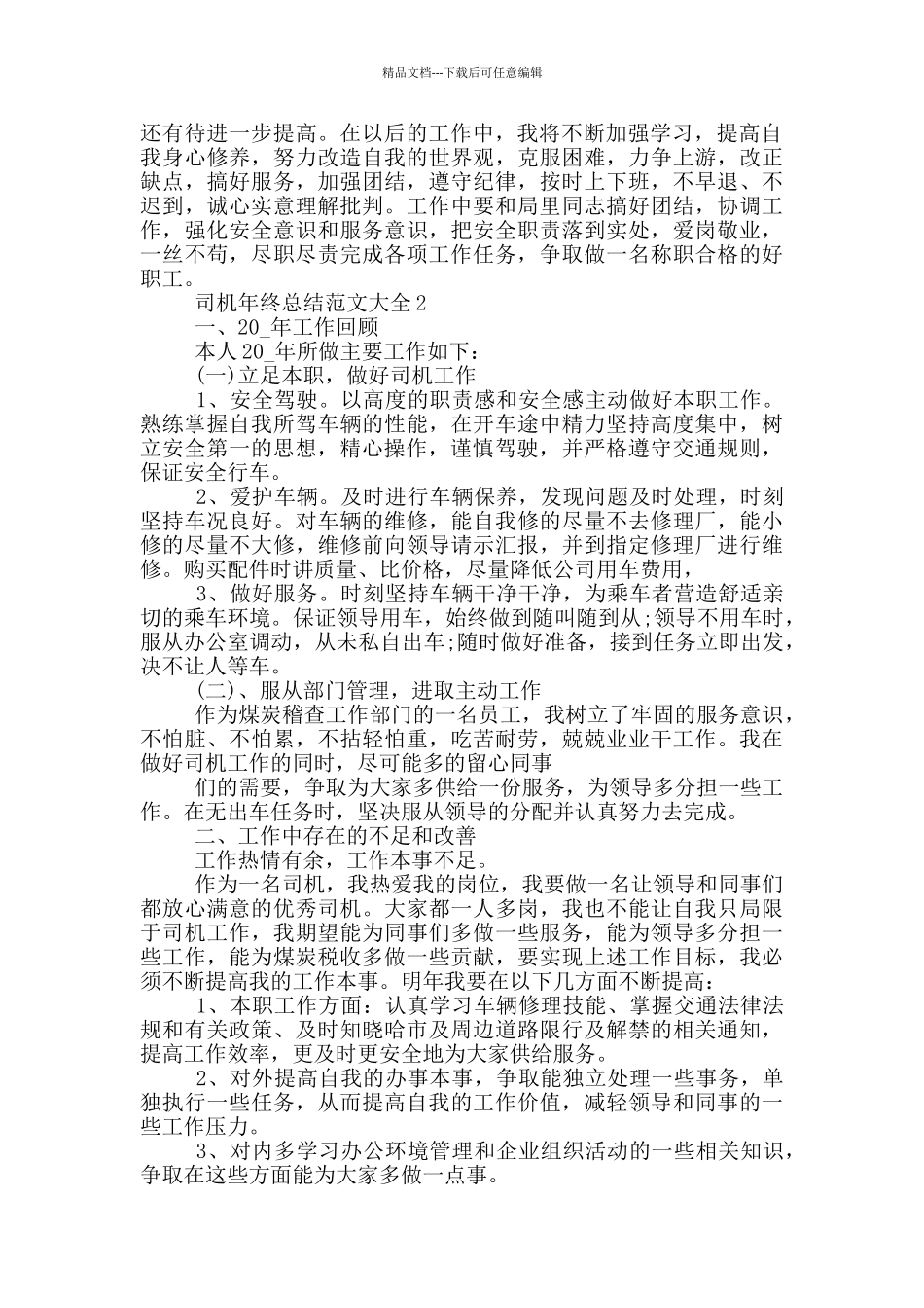 司机年终总结范文大全_第2页