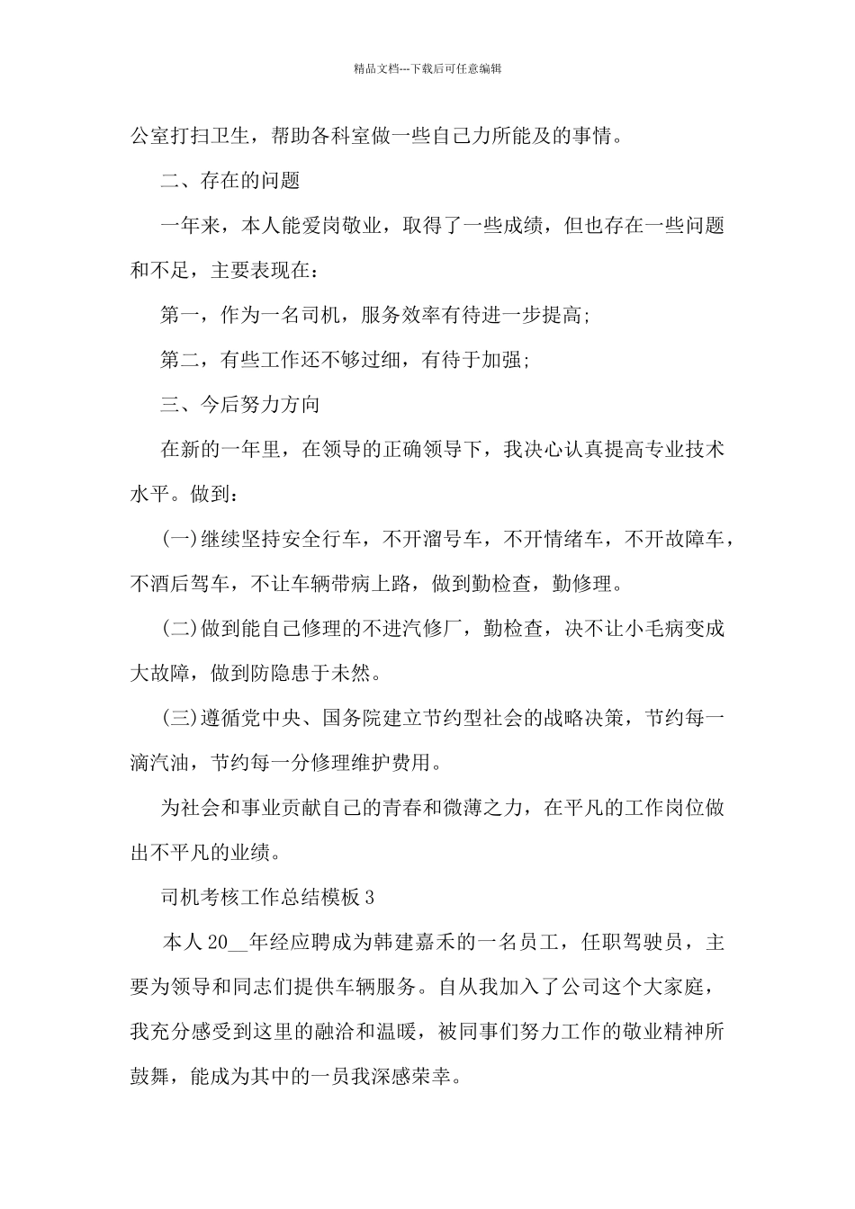 司机考核工作总结模板5篇_第3页