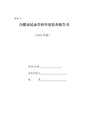 合肥市民办学校年度检查报告