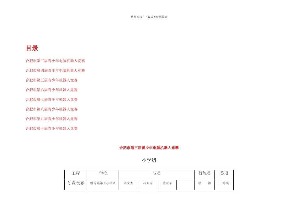合肥市青少年电脑机器人竞赛历年成绩汇总_第3页