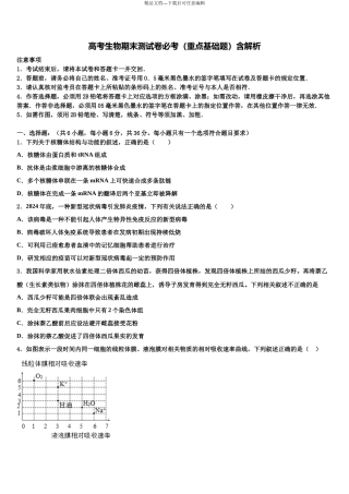 吉林省公主岭市第三中学高考仿真卷生物试卷含解析