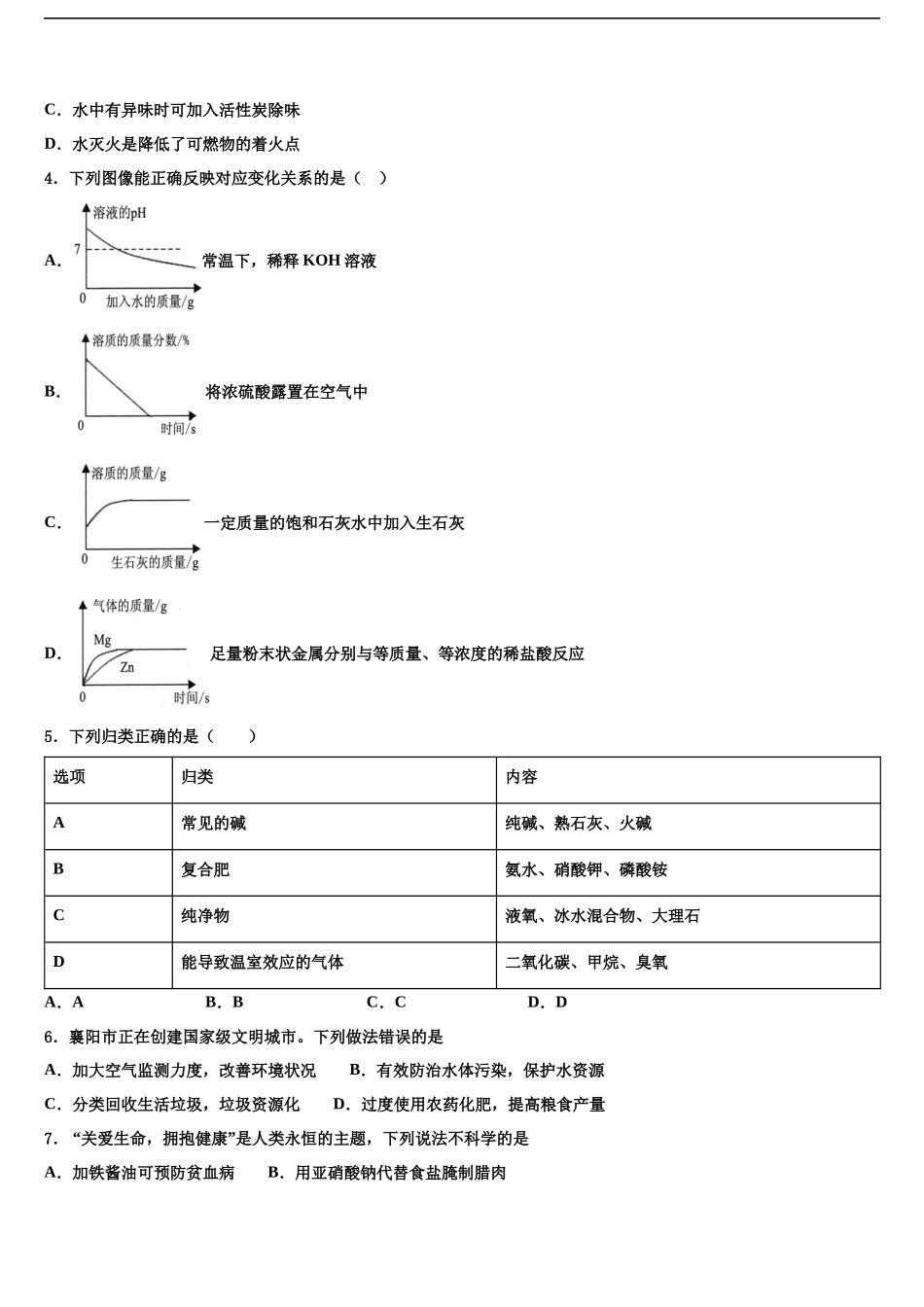 吉林省农安县三盛玉中学毕业升学考试模拟卷化学卷含解析_第2页