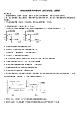 吉林省吉林市丰满区第五十五中学高考适应性考试生物试卷含解析