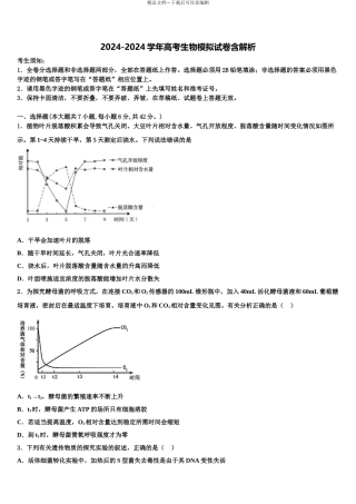 吉林省白城市通榆县一中高考生物倒计时模拟卷含解析
