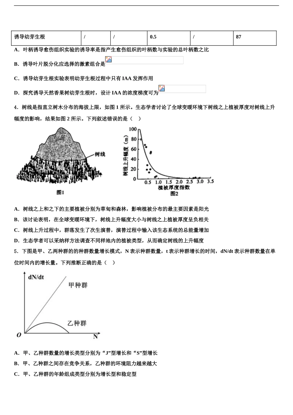吉林省通化市梅河口市第五中学高三冲刺模拟生物试卷含解析_第2页