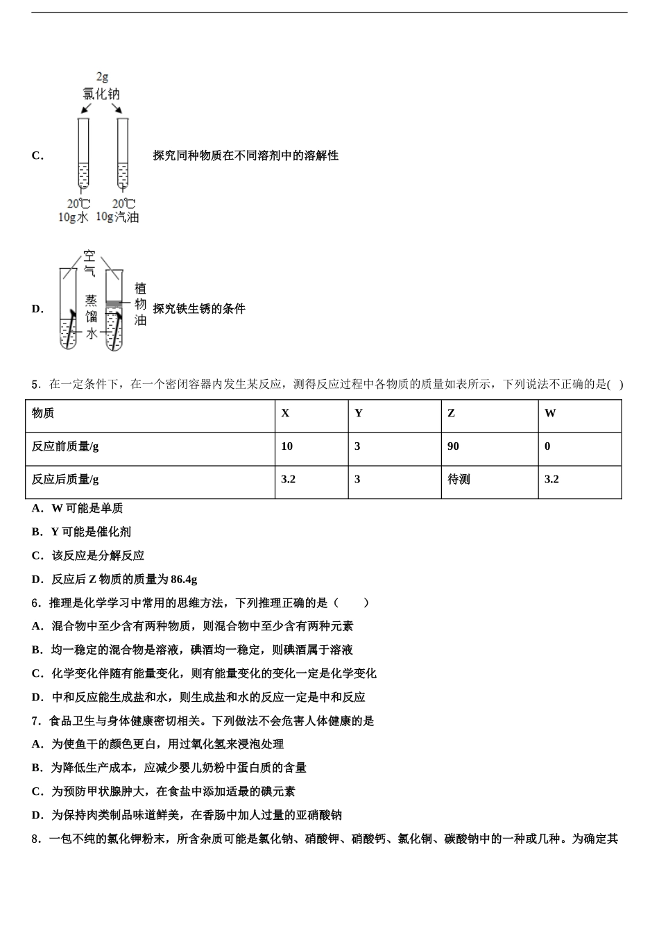 吉林省长春净月高新技术产业开发区培元校中考化学对点突破模拟试卷含解析_第2页