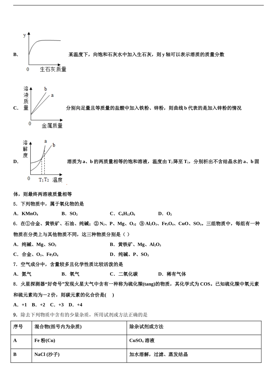 吉林省长春市榆树市第二实验中学中考化学仿真试卷含解析_第2页