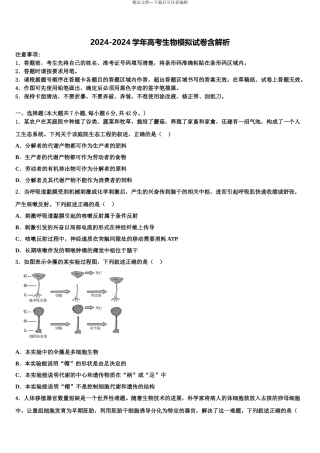 吉林省长春市汽车经济技术开发区第六中学高三最后一模生物试题含解析